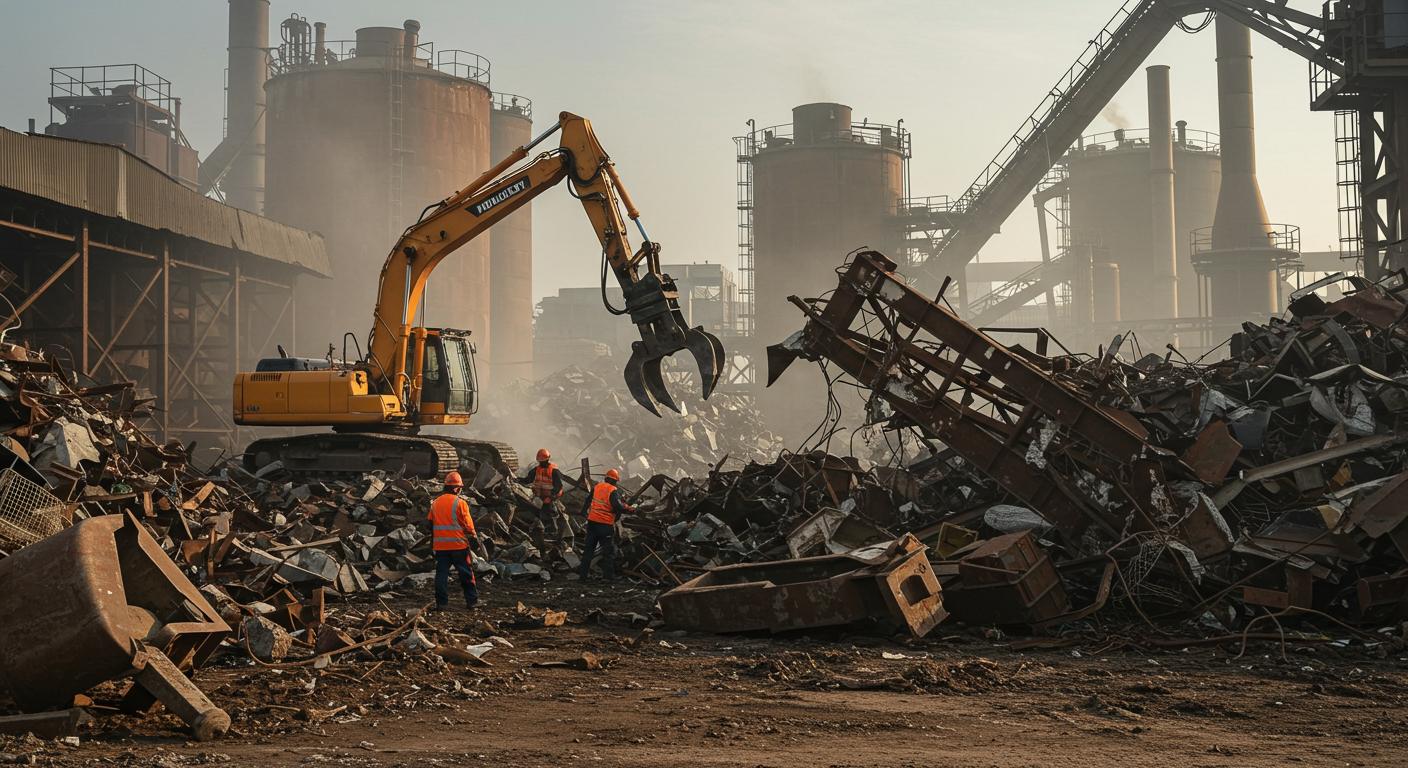 Профессиональный демонтаж металлолома на производственной площадке Демонтаж металлолома на производственной площадке