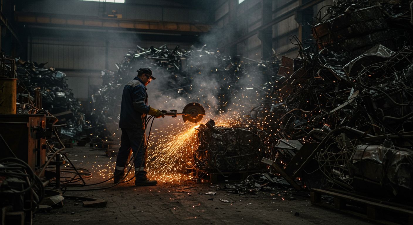 Демонтаж металлолома на складе