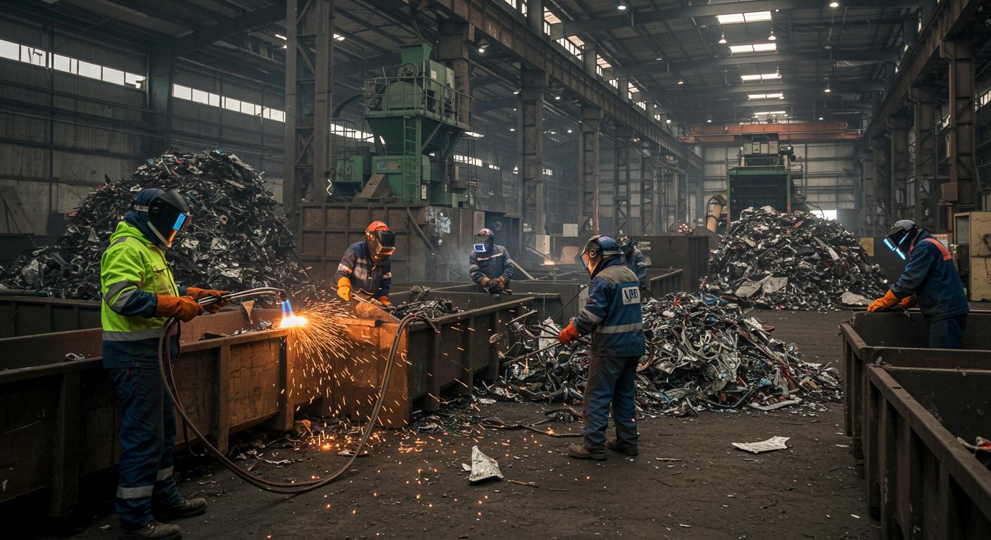 Демонтаж металлолома на фабриках