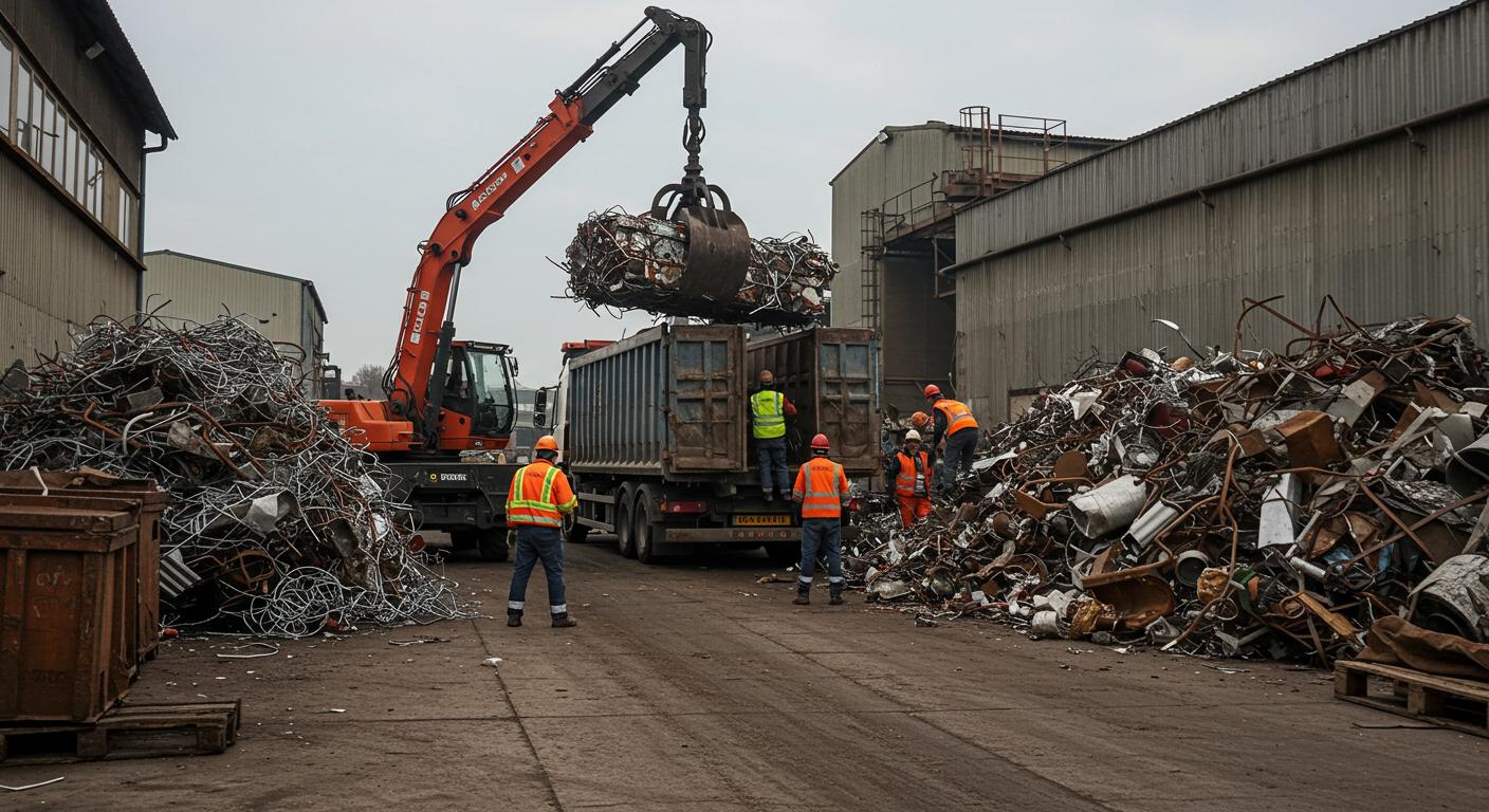 Погрузка металлолома с производственного склада Вывоз металлолома с предприятия