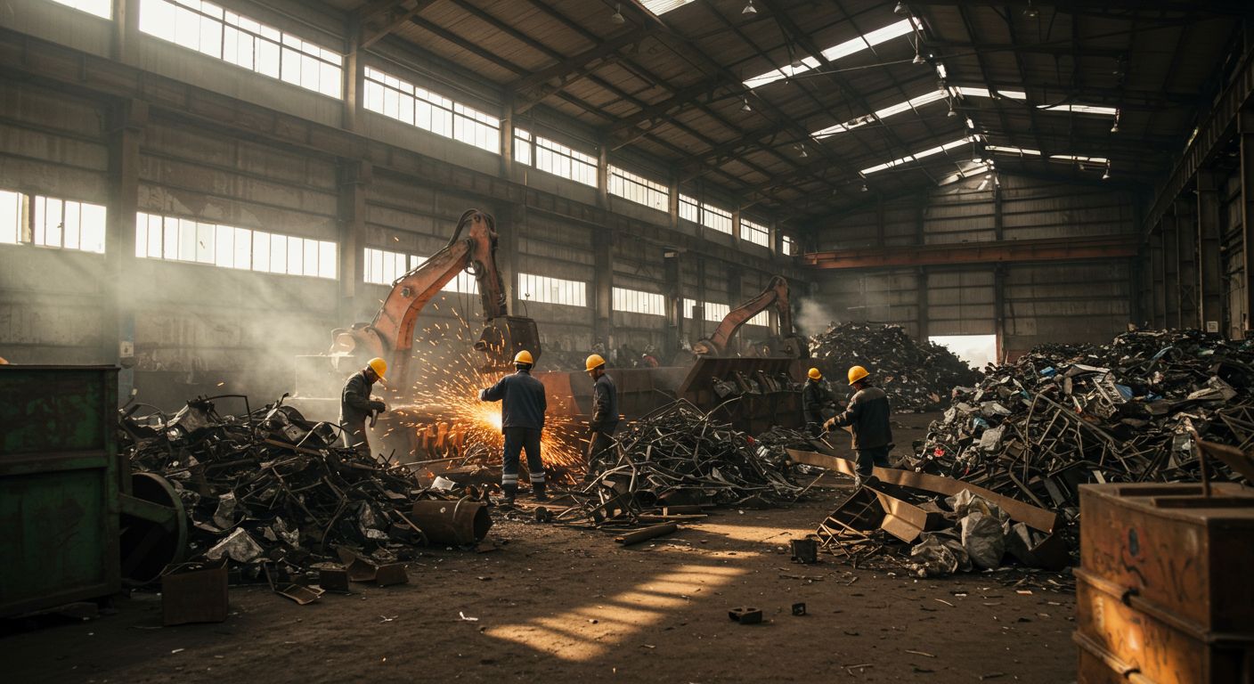 Демонтаж металлолома на складских площадках