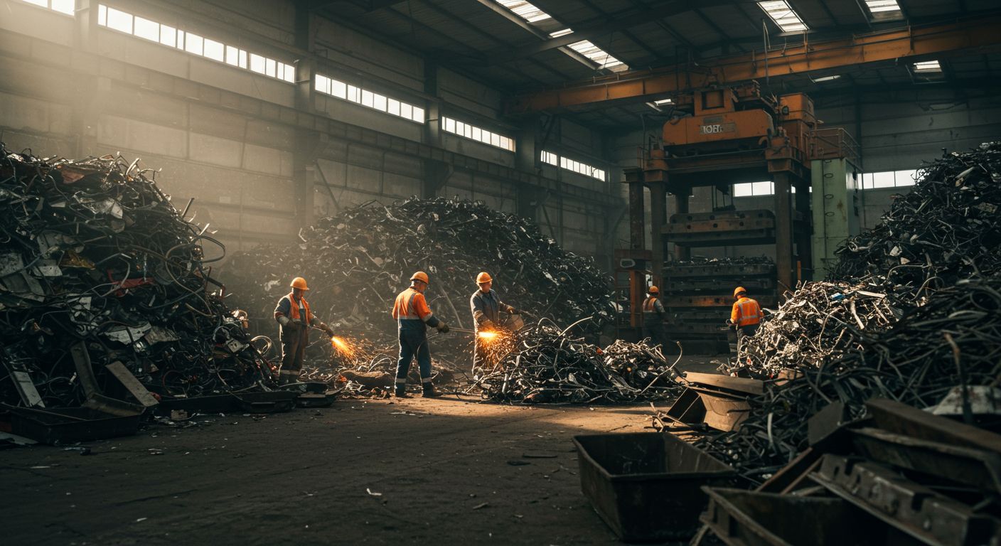 Профессиональный демонтаж металлолома на складах Демонтаж металлолома на складской площадке