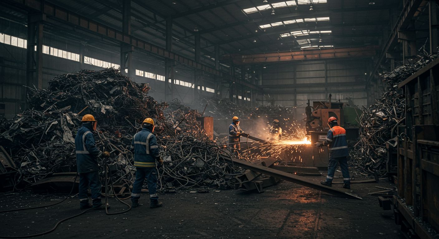 Демонтаж металлолома на складских территориях промышленных объектов