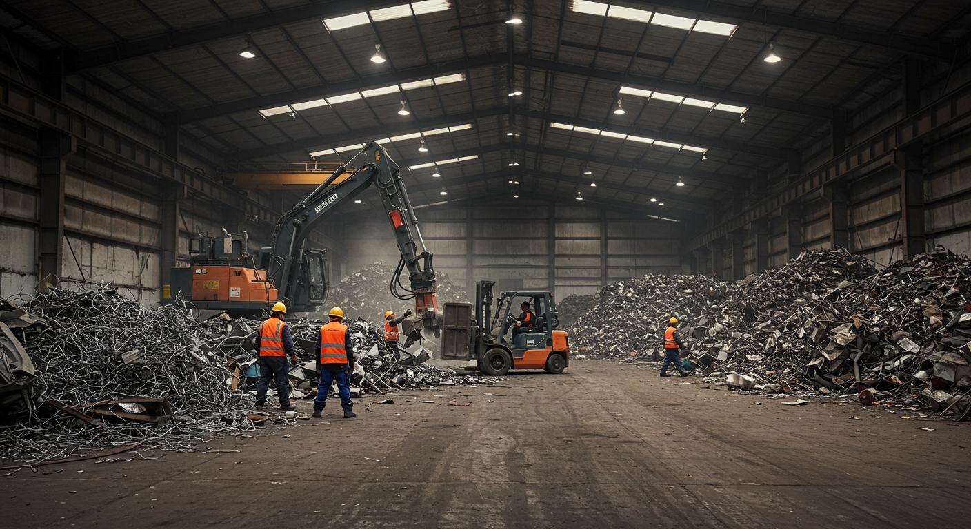 Демонтаж металлолома на складской территории