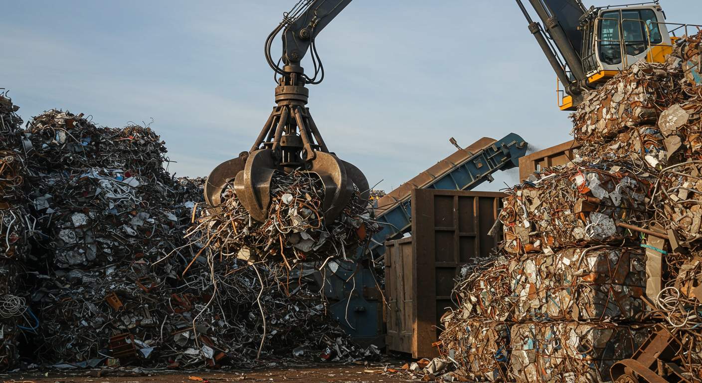 Вывоз металлолома с использованием спецтехники