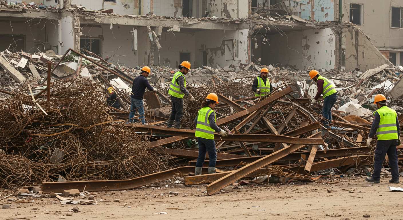 Вывоз металлолома после демонтажа зданий