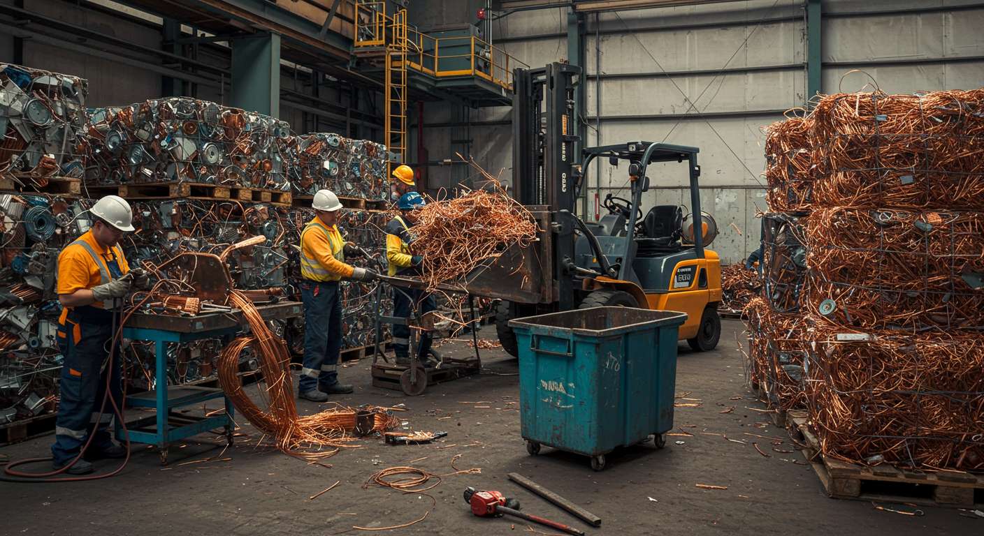 Вывоз медного металлолома с промышленных объектов