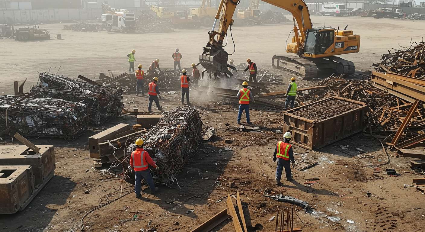 Демонтаж стального металлолома на строительных объектах