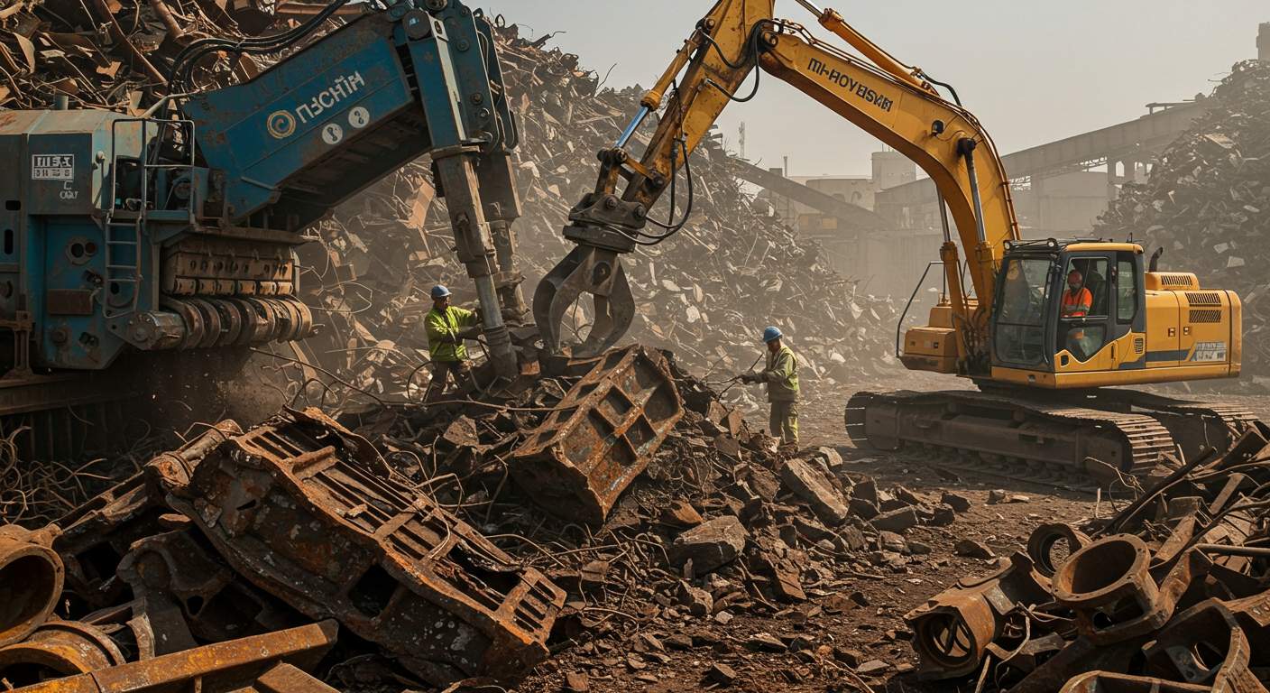 Профессиональный демонтаж чугунного металлолома на производственном объекте Демонтаж чугунного металлолома на производственном объекте