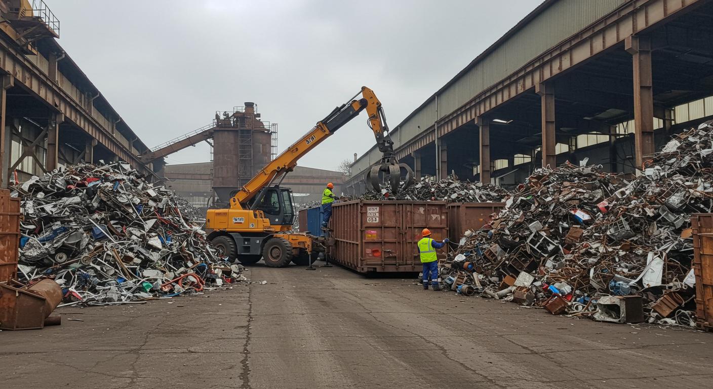 Сбор, погрузка и транспортировка металлолома с завода Вывоз металлолома с заводской территории