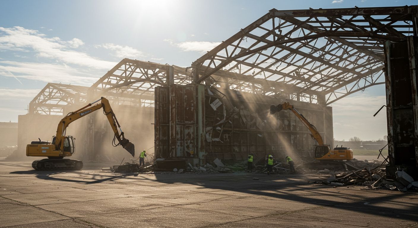 Вывоз старых металлических ангаров