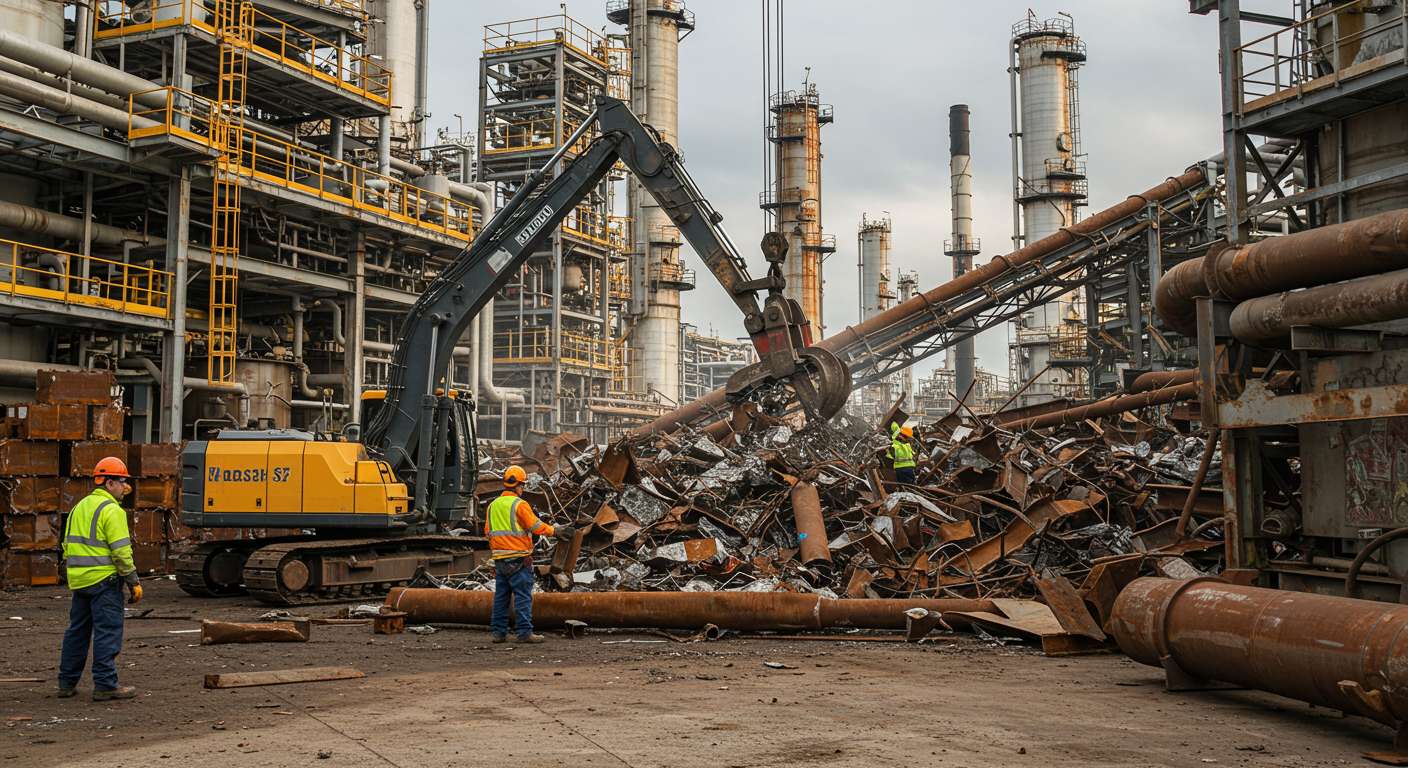 Демонтаж металлолома на нефтехимических заводах