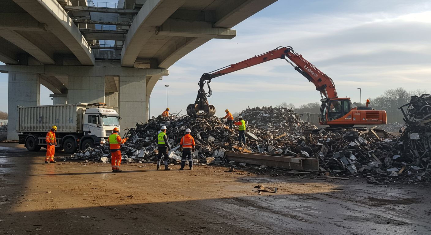 Вывоз металлолома с объектов транспортного строительства