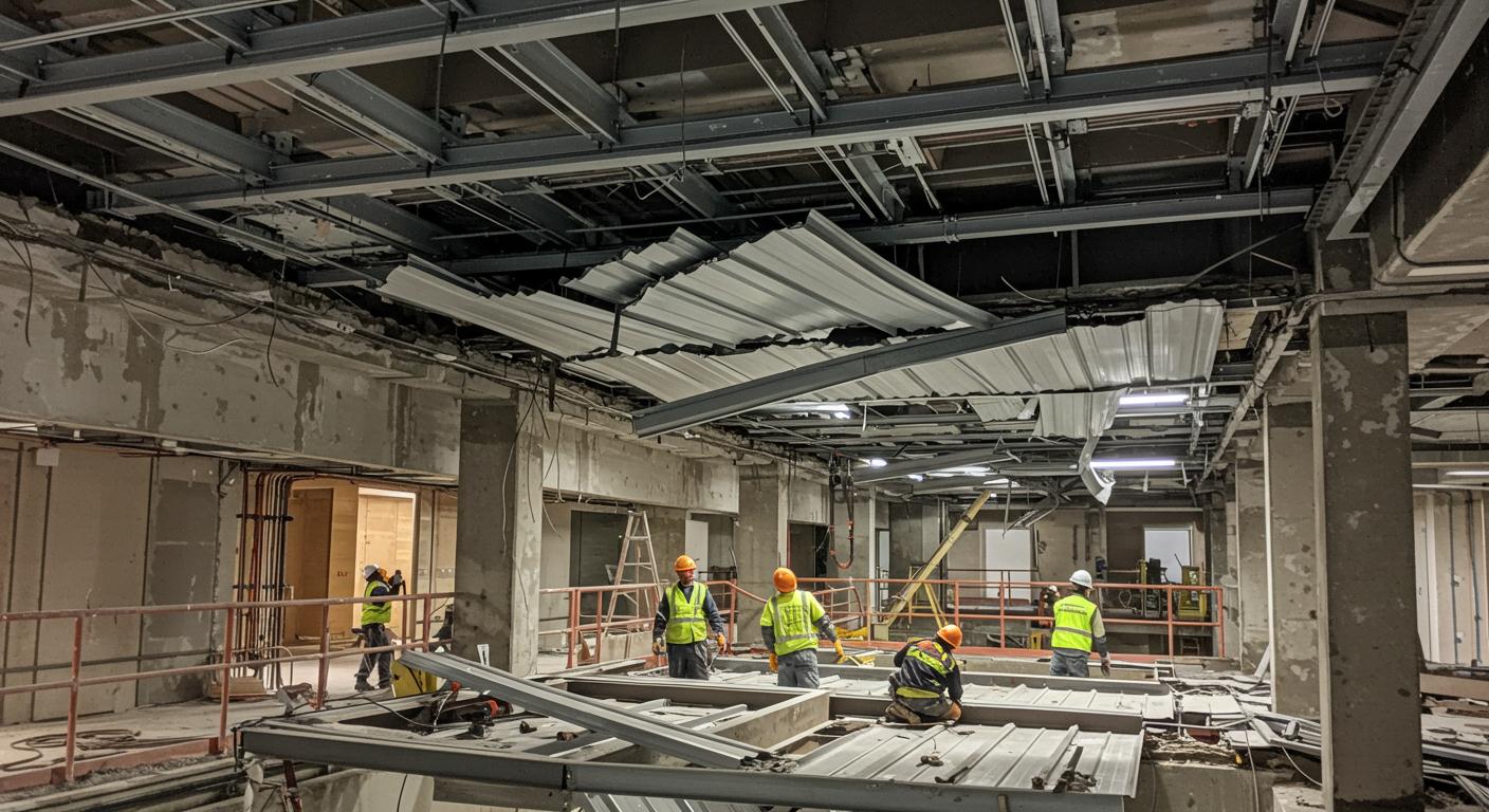 Демонтаж металлических перекрытий в многоэтажных домах