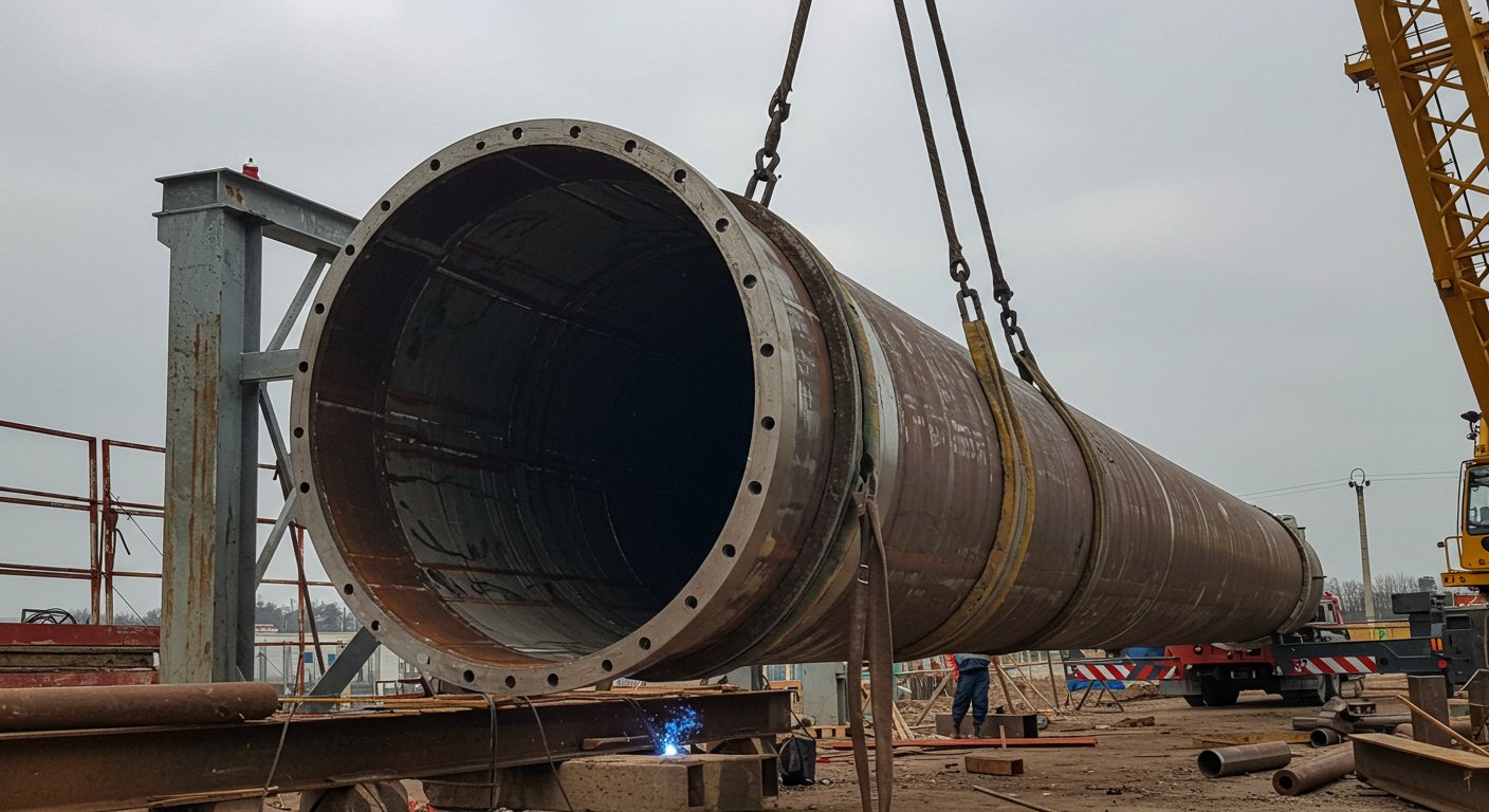 Вывоз металлических труб большого диаметра