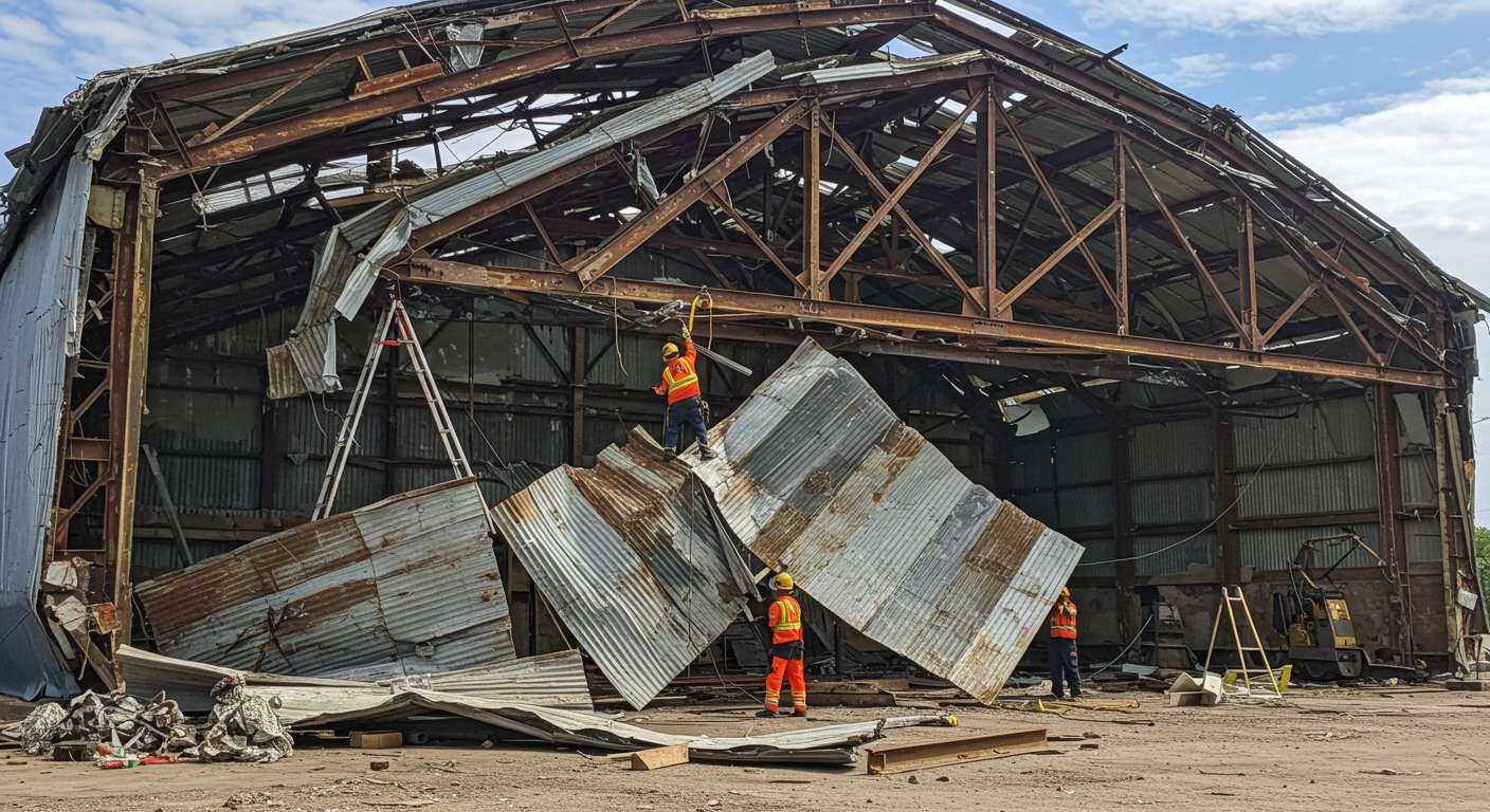 Демонтаж металлических ангаров под разборку