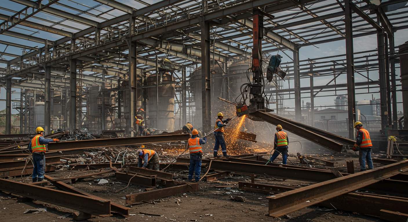 Вывоз металлических конструкций с заводских площадок Вывоз металлических конструкций с заводских площадок