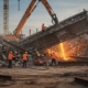 Демонтаж крупногабаритного металлолома на строительных объектах