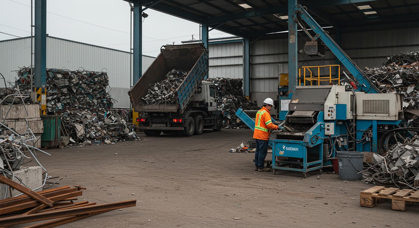 Приём металлолома на строительной площадке