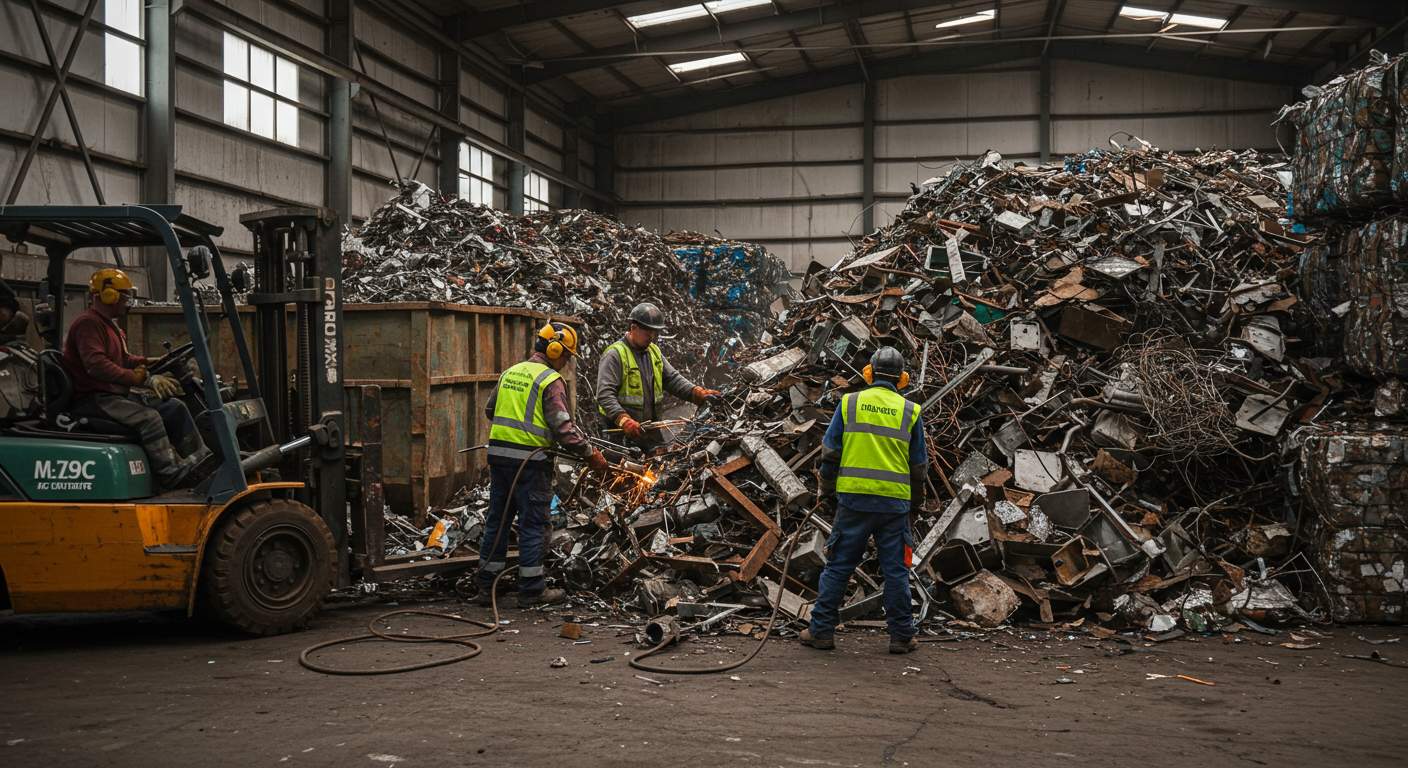 Демонтаж мелкогабаритного металлолома на складах