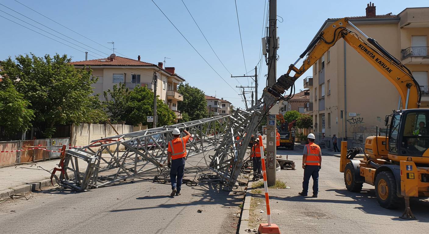 Демонтаж опор линий связи