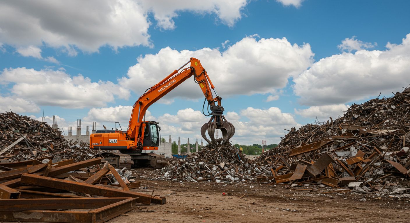 Вывоз крупного металлолома с строительной площадки