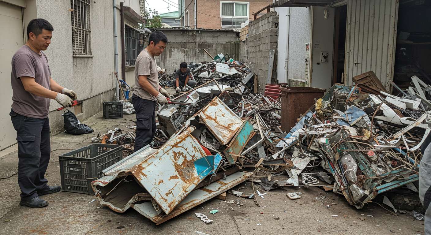 Разборка легких металлических конструкций на малых объектах Демонтаж легкого металлолома на малых объектах