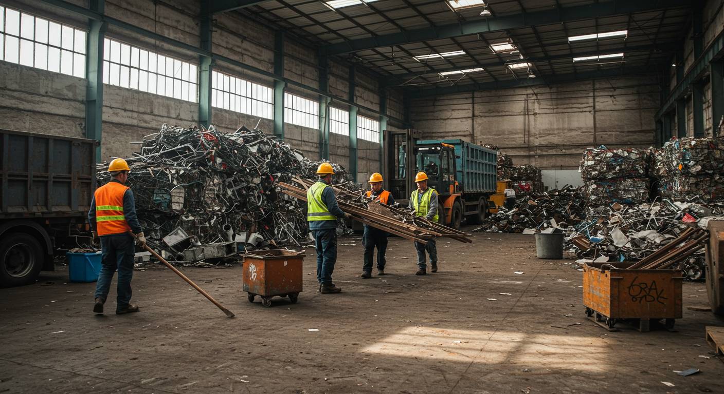 Вывоз металлолома с территорий складов