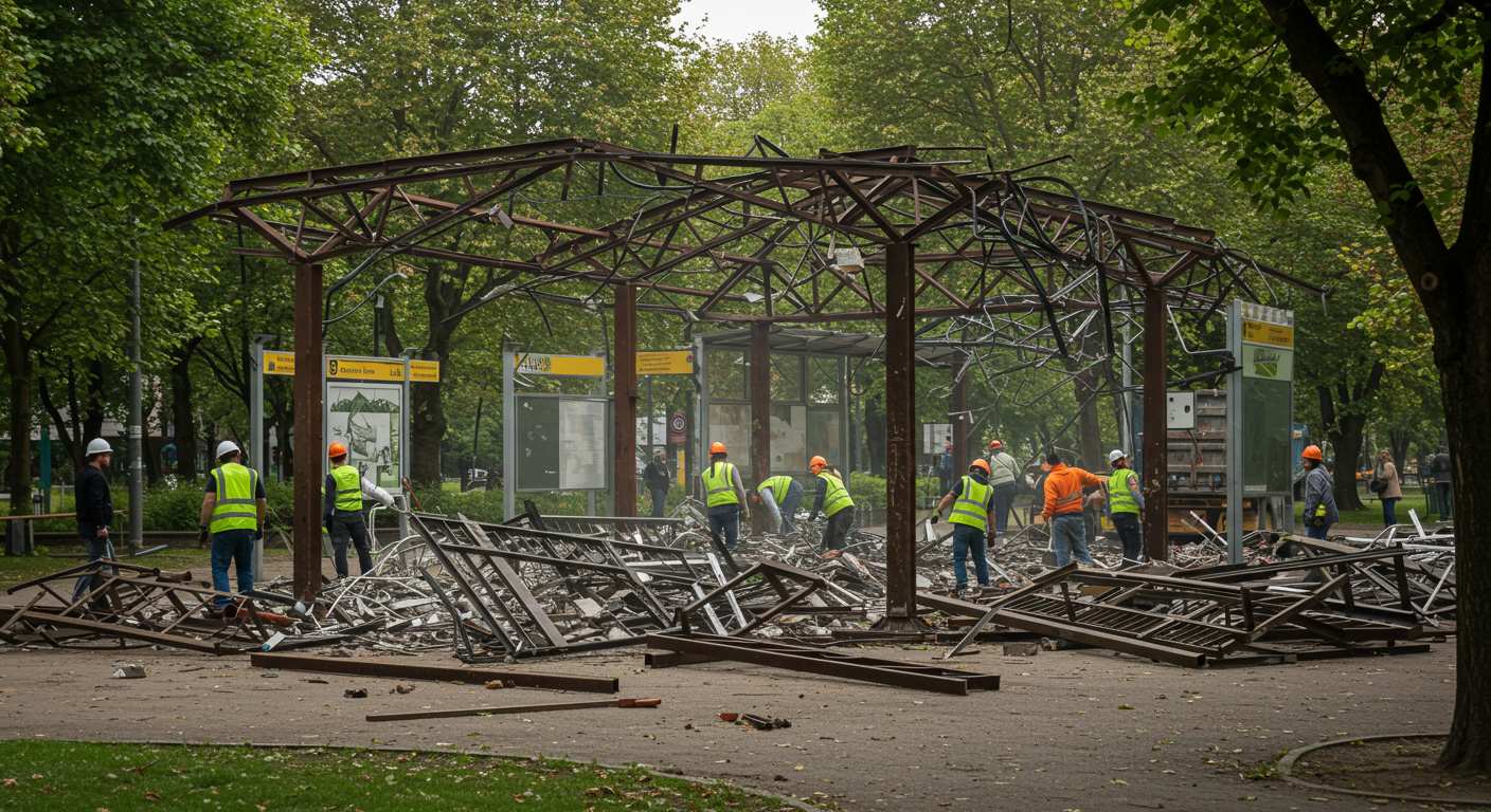 Демонтаж металлических павильонов
