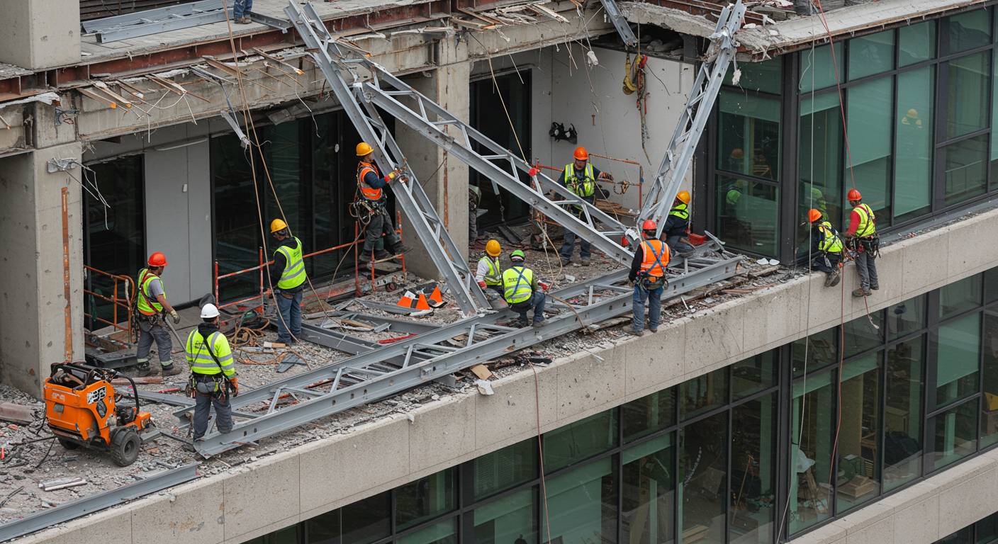 Вывоз металлических конструкций с офисных зданий