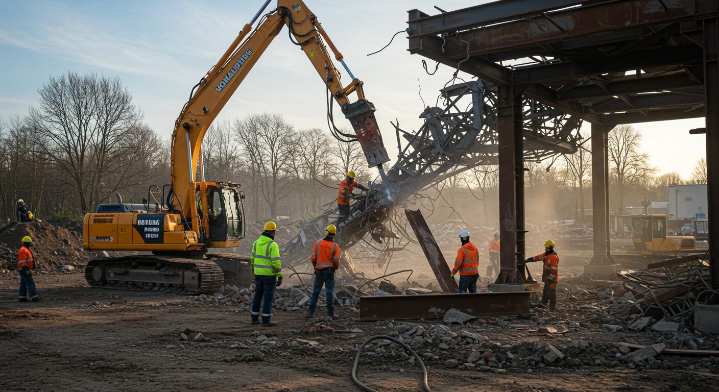 Демонтаж металлических конструкций спецтехникой
