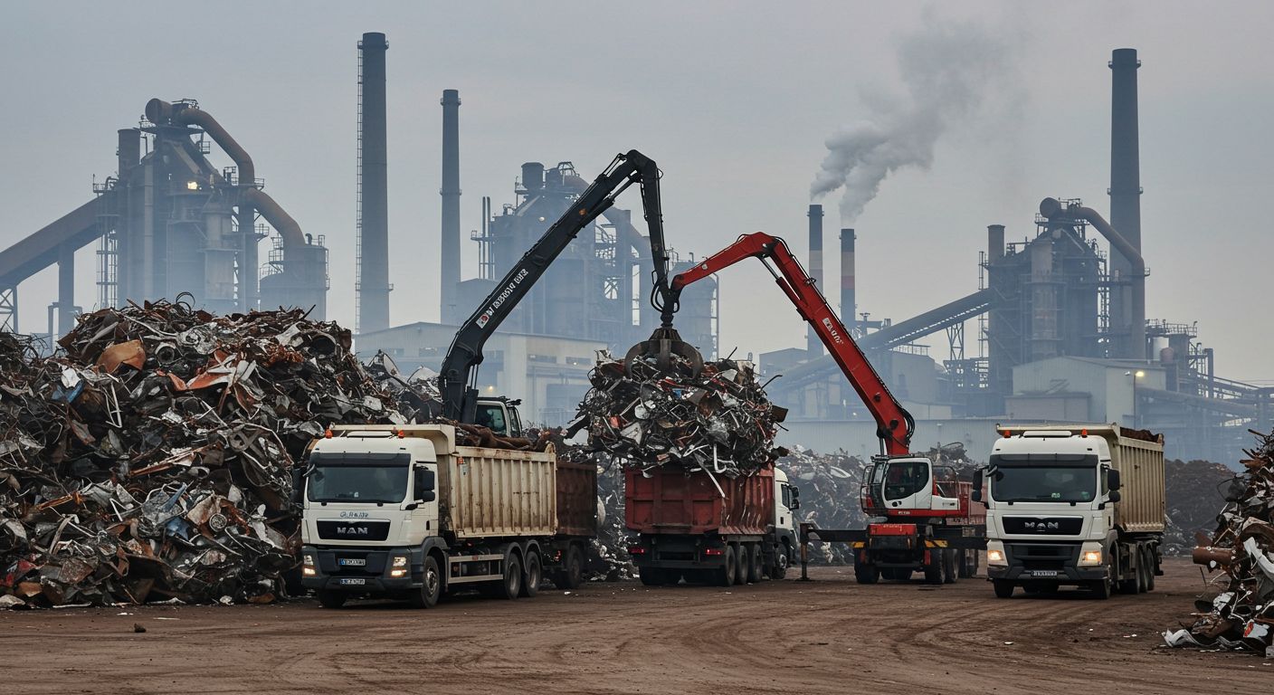 Вывоз крупногабаритного металлолома на заводы