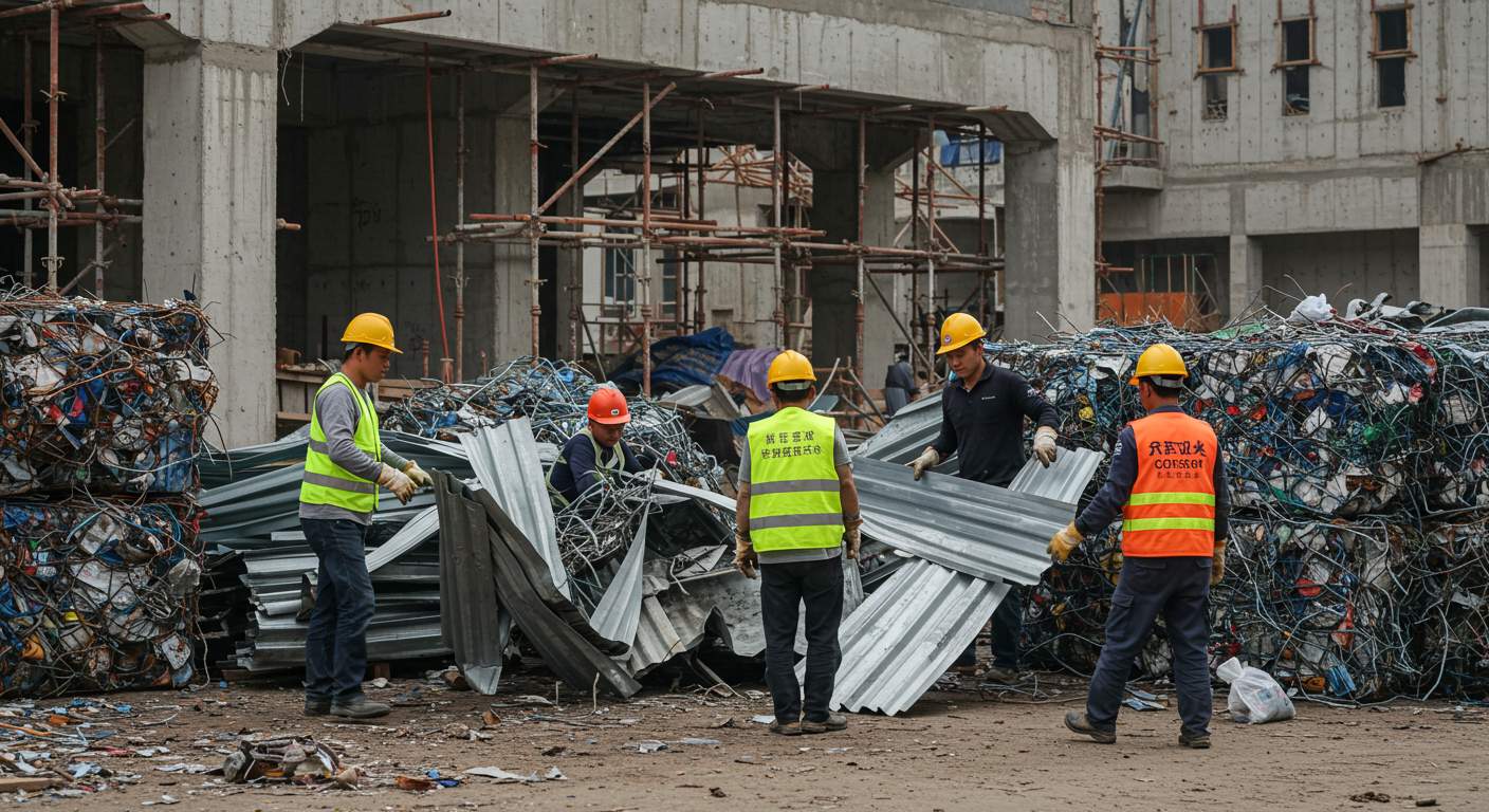 Вывоз листового металла с строительной площадки