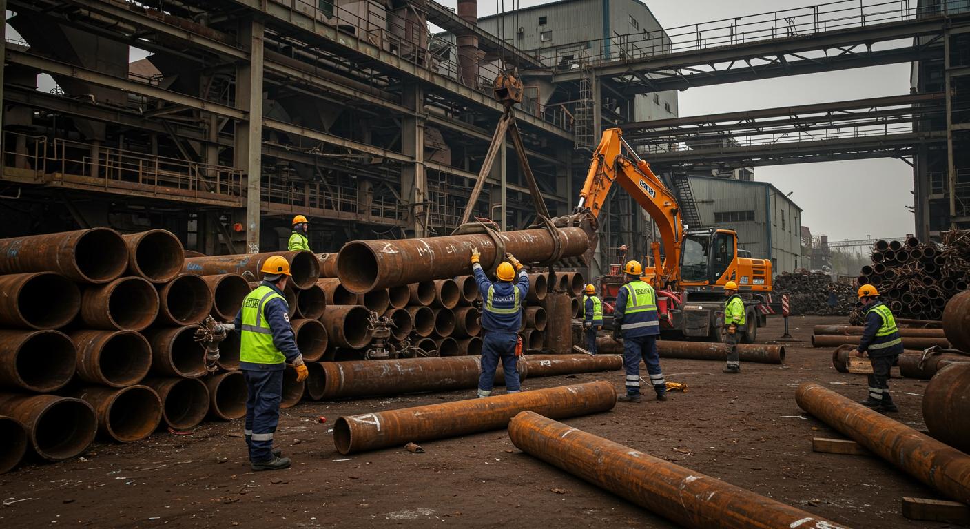 Вывоз металлических труб с промышленных объектов