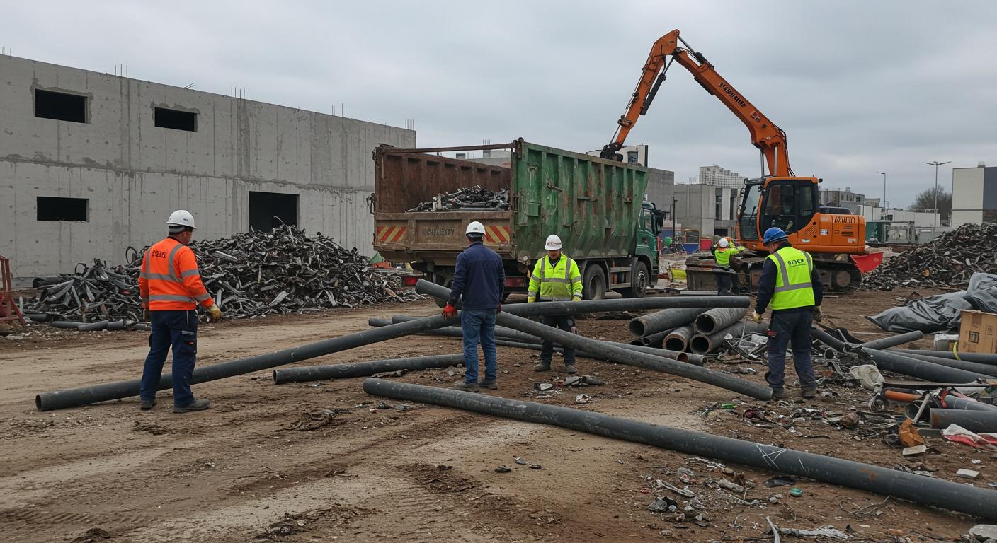 Вывоз металлолома в виде металлических труб с строительных площадок