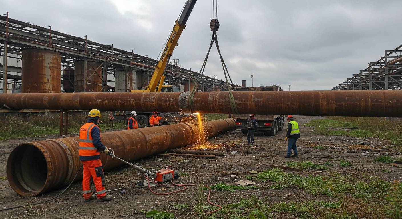 Демонтаж старых трубопроводов