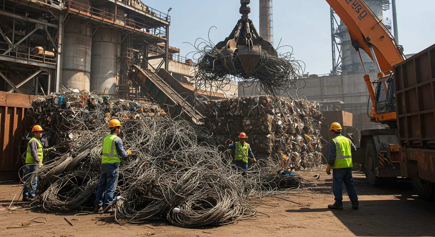 Вывоз металлолома в виде проволоки с производственных предприятий