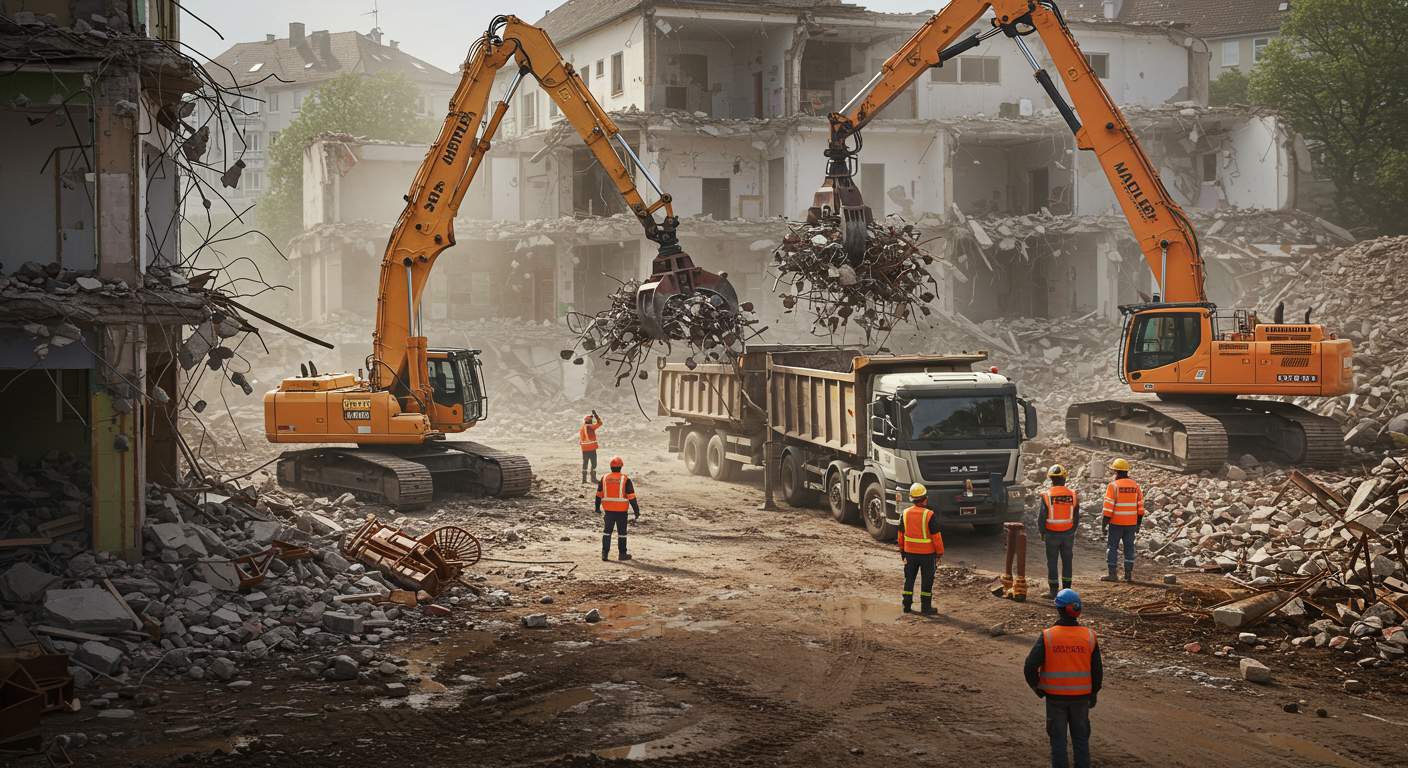 Вывоз металлолома при демонтаже зданий