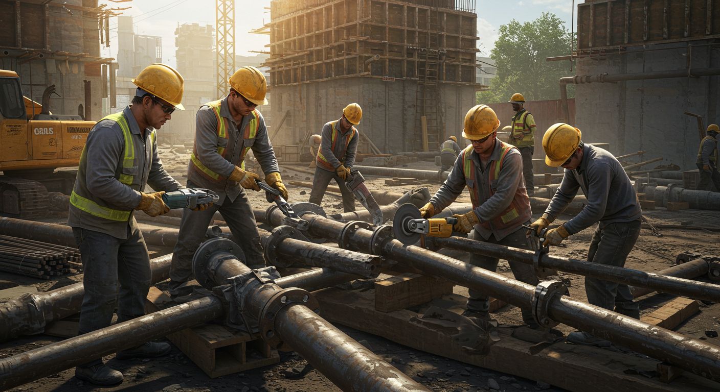 Демонтаж трубных систем на строительных площадках