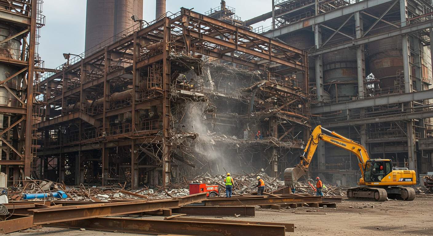 Демонтаж металлических каркасов промышленных объектов