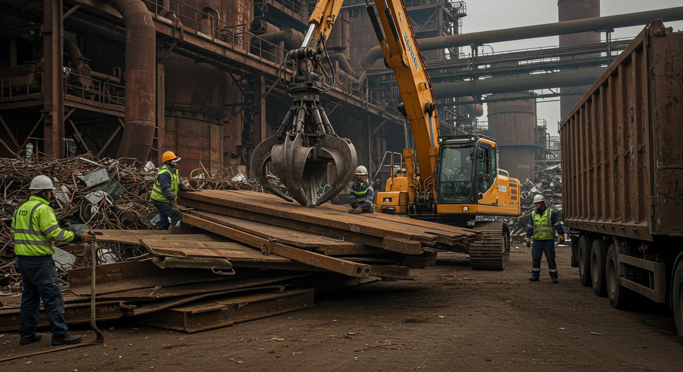 Вывоз металлолома в виде металлических плит с производственных предприятий