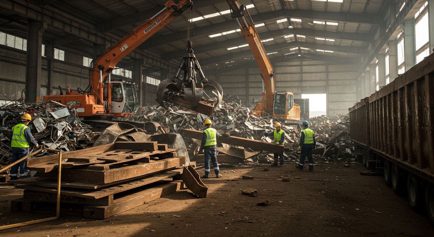 Вывоз металлических плит с производственных предприятий