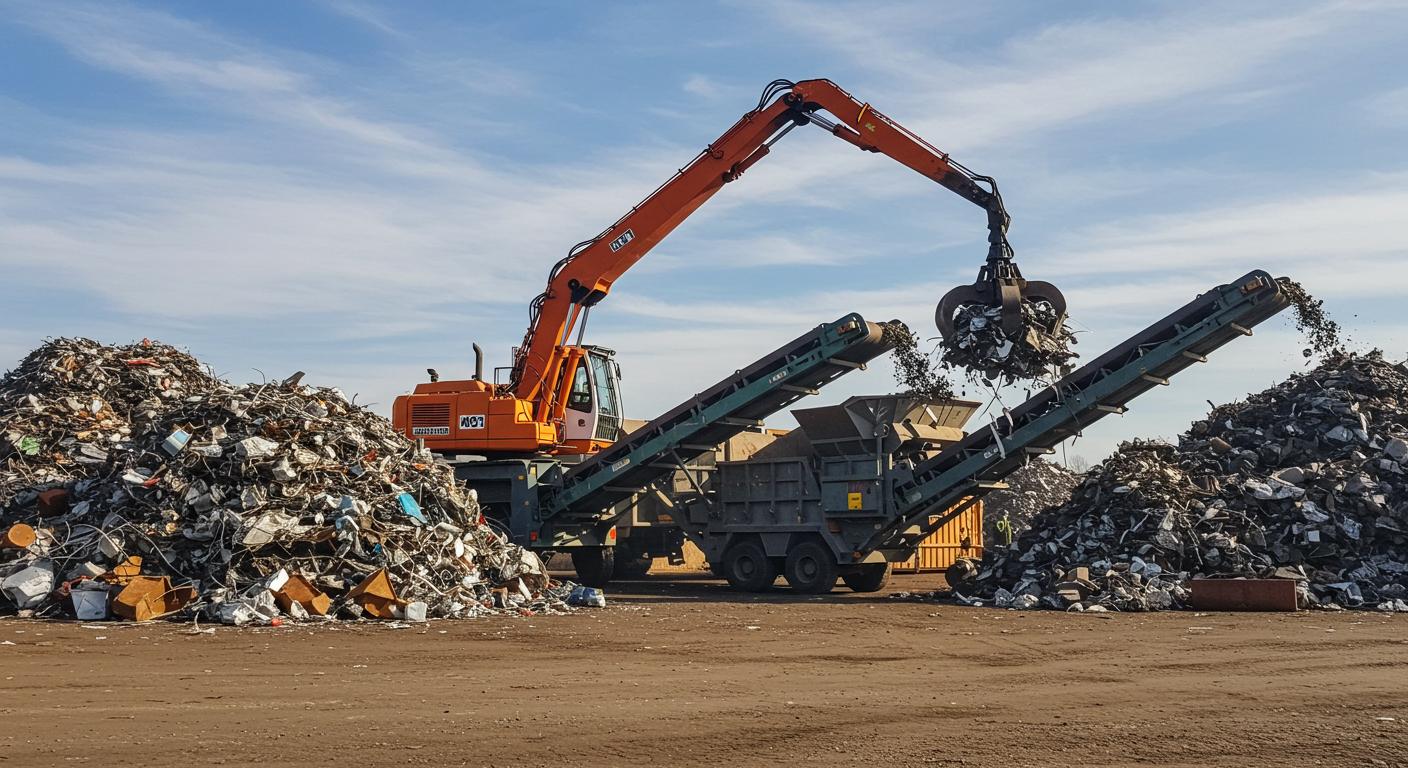 Вывоз металлолома с использованием спецтехники Вывоз металлолома спецтехникой