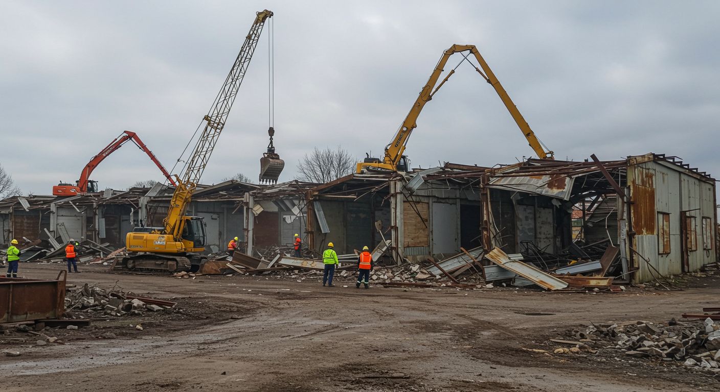 Демонтаж металлических гаражных комплексов