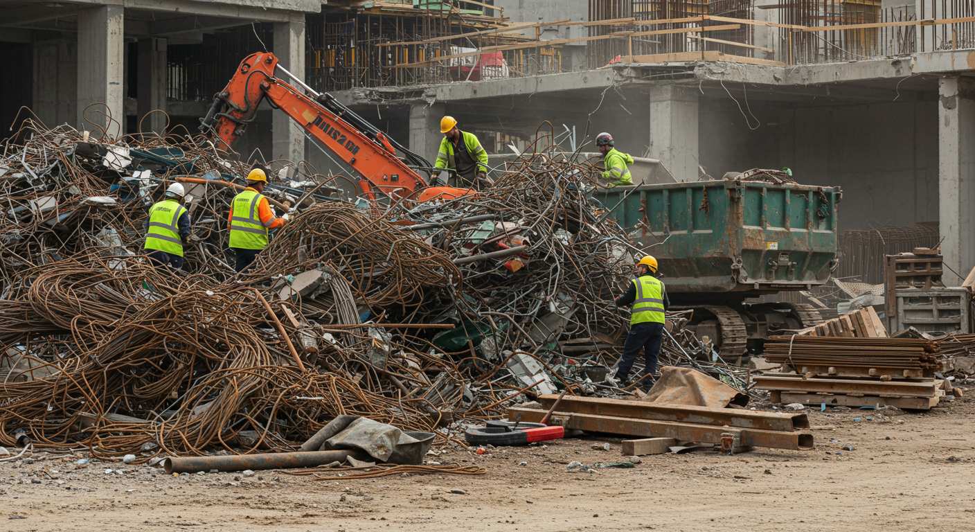 Вывоз металлолома низкого качества с строительных площадок