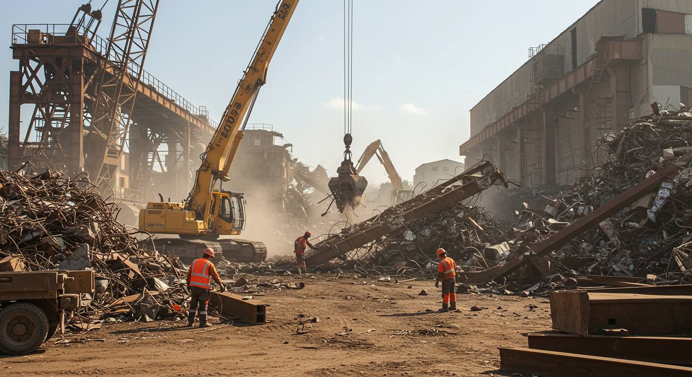 Демонтаж первичного металлолома на промышленных площадках