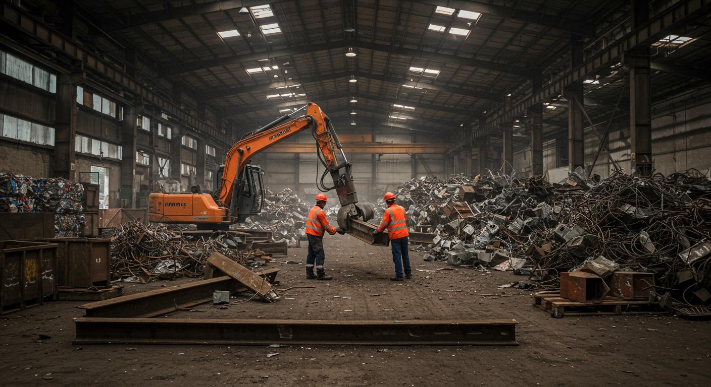 Удаление вторичного металлолома со склада Демонтаж металлолома на складе