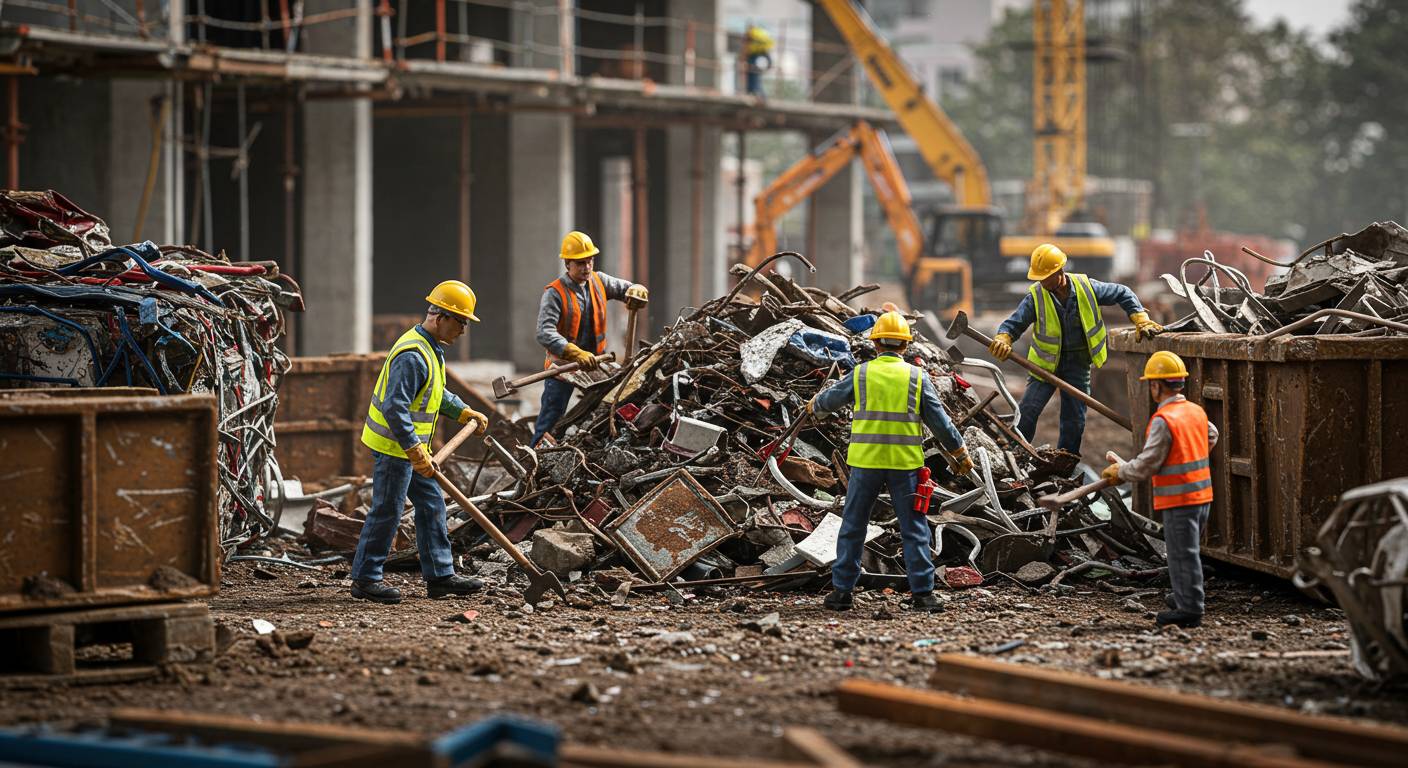 Демонтаж изношенного металлолома на строительных объектах