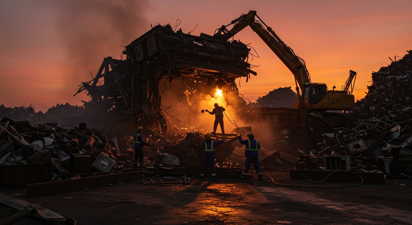 Демонтаж крупногабаритного металлолома