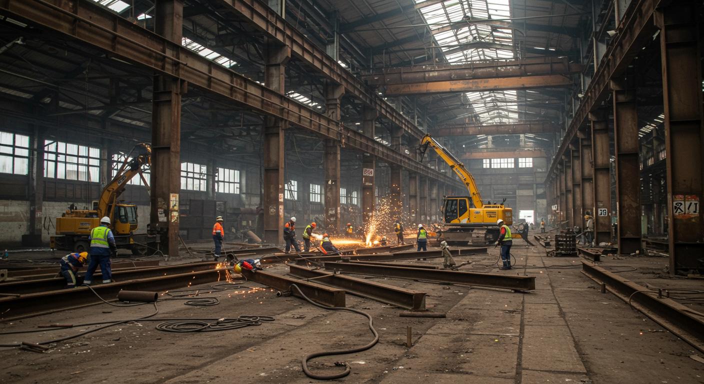 Демонтаж старых металлоконструкций на заводах